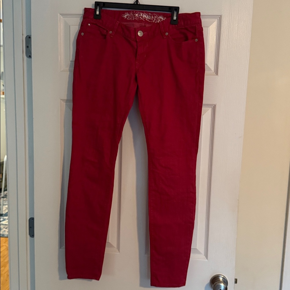 Express Vibrant deep Red/burgundy Jeans